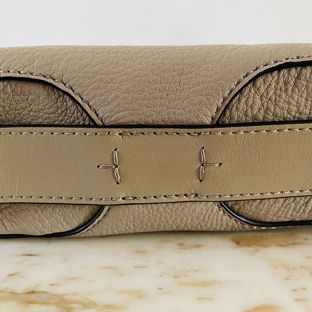 TORY BURCH Solid Tan Soft Leather Shoulder Bag - Picture 6 of 10